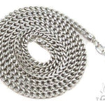 Mens 10k Hollow White Gold Franco Chain 18 Inches 2mm   65750 - Image 5