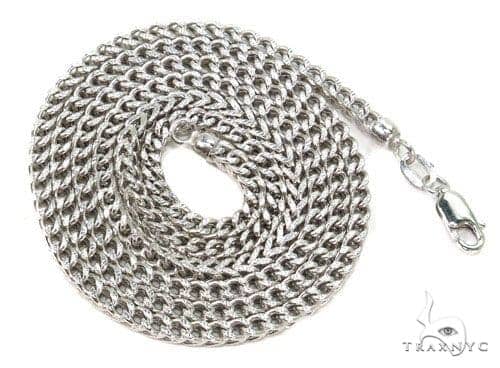 Mens 10k Hollow White Gold Franco Chain 18 Inches 2mm   65750 - Image 5