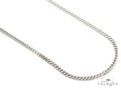 Mens 10k Hollow White Gold Franco Chain 20 Inches 2mm   65751 - Image 1