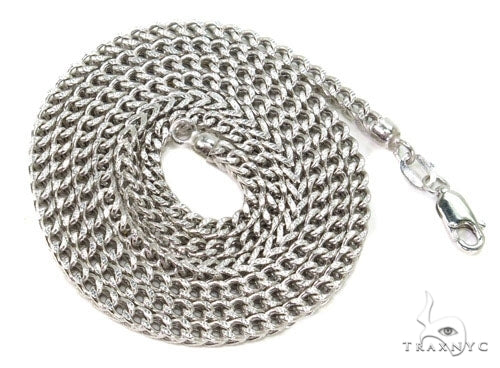 Mens 10k Hollow White Gold Franco Chain 22 Inches 2mm   47480 - Image 5