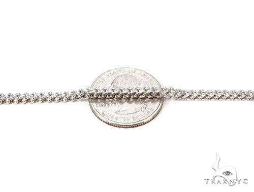 Mens 10k Hollow White Gold Franco Chain 24 Inches 2mm   47481 - Image 2