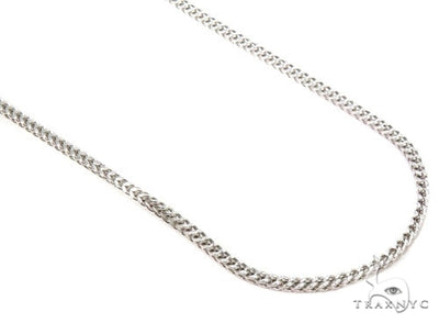 Mens 10k Hollow White Gold Franco Chain 28 Inches 2mm   47483 - Image 1
