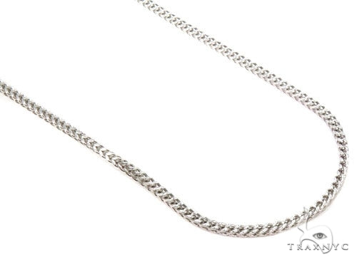 Mens 10k Hollow White Gold Franco Chain 28 Inches 2mm   47483 - Image 1