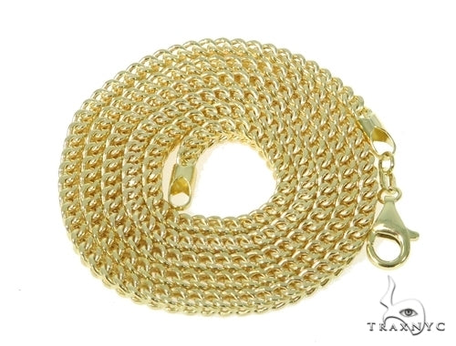 Mens 10k Hollow Yellow Gold Franco Chain 22 Inches 4.5mm 47687 - Image 4