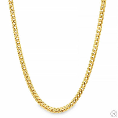 Mens 10k Hollow Yellow Gold Franco Chain 22 Inches 3.9mm 70879 - Image 1