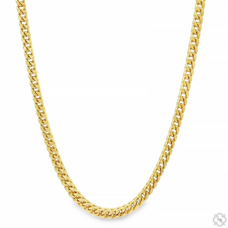 Mens 10k Hollow Yellow Gold Franco Chain 22 Inches 3.9mm 70879 - Image 1
