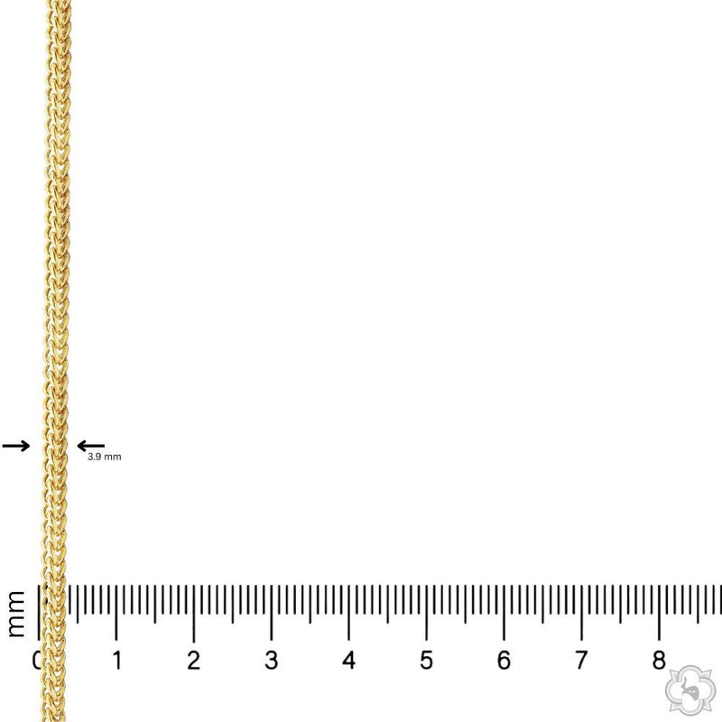 Mens 10k Hollow Yellow Gold Franco Chain 22 Inches 3.9mm 70879 - Image 5