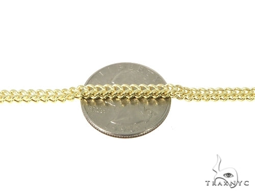 Mens 10k Hollow Yellow Gold Franco Chain 26 Inches 3.7mm   47692 - Image 3