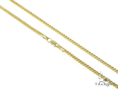 Mens 10k Hollow Yellow Gold Franco Chain 28 Inches 2.1mm   47660 - Image 1