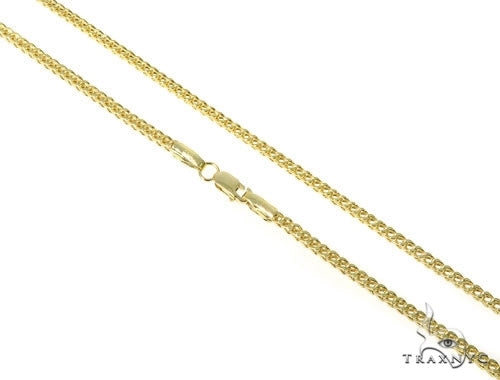Mens 10k Hollow Yellow Gold Franco Chain 30 Inches 2.1mm   47661 - Image 1