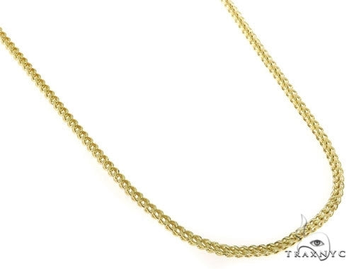 Mens 10k Hollow Yellow Gold Franco Chain 30 Inches 2.1mm   47661 - Image 2