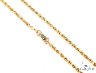 Mens 10k Hollow Yellow Gold Rope Chain 20 Inches 2.7mm 63798 - Image 1