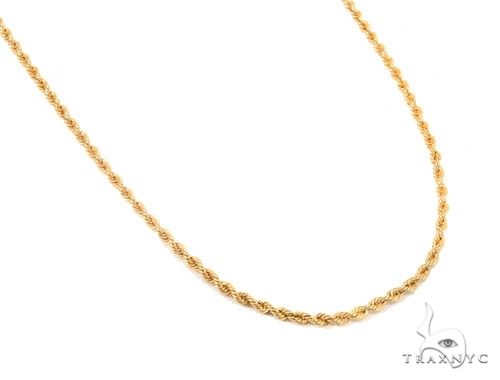 Mens 10k Hollow Yellow Gold Rope Chain 20 Inches 2.7mm 63798 - Image 2
