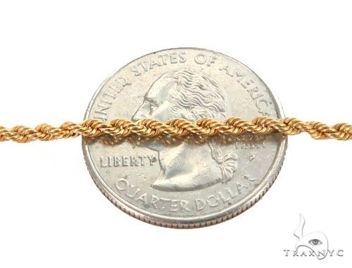 Mens 10k Hollow Yellow Gold Rope Chain 20 Inches 2.7mm 63798 - Image 3