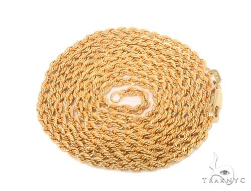 Mens 10k Hollow Yellow Gold Rope Chain 20 Inches 2.7mm 63798 - Image 4
