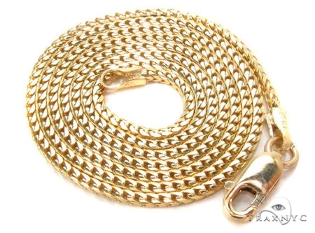 Mens 10k Solid Yellow Gold Franco Chain 20 Inches 1.6mm   47735 - Image 6