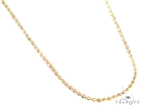 Mens 10k Solid Yellow Gold Moon Cut Chain 26 Inches 2.5mm   48446 - Image 2