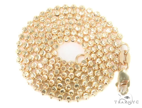 Mens 10k Solid Yellow Gold Moon Cut Chain 26 Inches 2.5mm   48446 - Image 4