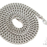 Mens 14k Hollow White Gold Franco Chain 16 Inches 1.1mm   47569 - Image 5