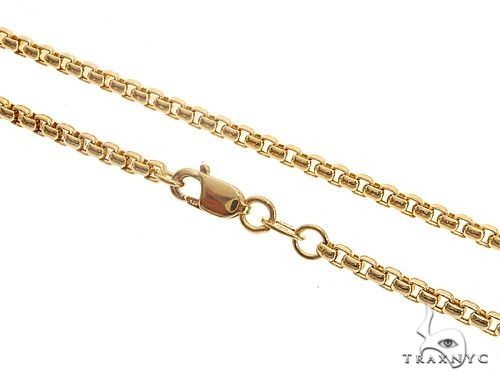 Mens 14k Hollow Yellow Gold Round Box Chain 22 Inches 3.5mm   48774 - Image 1