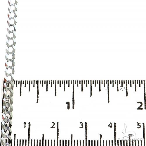 Mens 14k Solid White Gold Curb Chain 18 Inches 3.6mm   47172 - Image 6