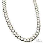 Mens 14k Solid White Gold Curb Link Chain 18 Inches 4.6mm   47168 - Image 2