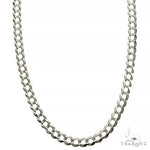 Mens 14k Solid White Gold Curb Chain 24 Inches 3.6mm   47175 - Image 1