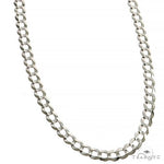 Mens 14k Solid White Gold Curb Link Chain 22 Inches 3.6mm 47174 - Image 2