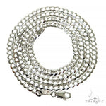 Mens 14k Solid White Gold Curb Link Chain 22 Inches 3.6mm 47174 - Image 5