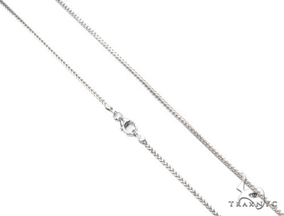 Mens 14k Solid White Gold Franco Chain 24 Inches 1.4mm 47629 - Image 1