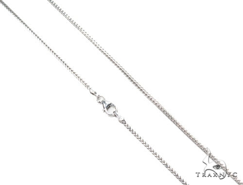 Mens 14k Solid White Gold Franco Chain 24 Inches 1.4mm 47629 - Image 1