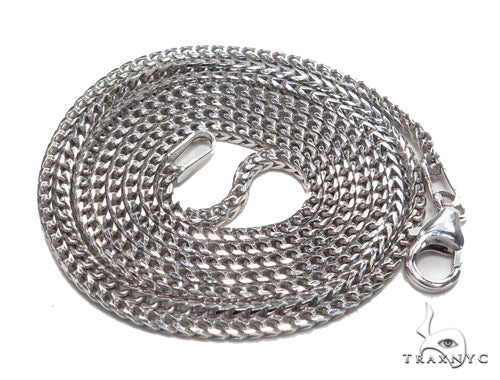 Mens 14k Solid White Gold Franco Chain 24 Inches 1.4mm 47629 - Image 4