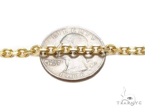 18k Solid Yellow Gold Thin Cable Chain 2.4mm 20 Inches 69672 - Image 3