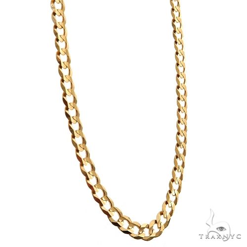 Mens 14k Solid Yellow Gold Thin Curb Link Chain 18 Inches 3.6mm   47113 - Image 2