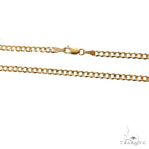 Mens 14k Solid Yellow Gold Thin Curb Chain 20 Inches 3.6mm 47127 - Image 4