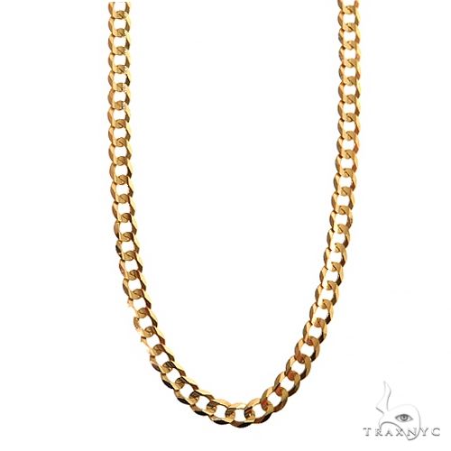 Mens 14k Solid Yellow Gold Curb Link Chain 22 Inches 3.3mm   47100 - Image 1