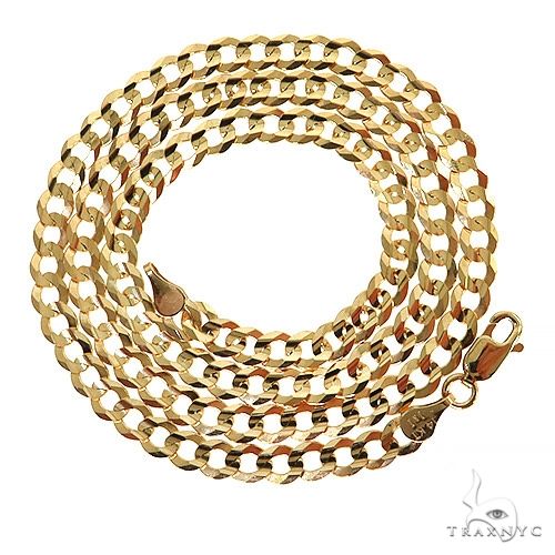 Mens 14k Solid Yellow Gold Curb Chain 22 Inches 4.7mm   47135 - Image 5