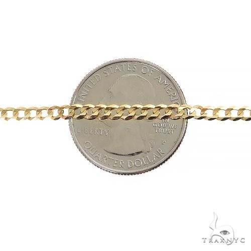 Mens 14k Solid Yellow Gold Curb Chain 18 Inches 3.3mm   47098 - Image 5