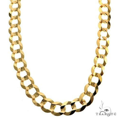 Mens 14k Solid Yellow Gold Curb Chain 20 Inches 7.1mm 70162 - Image 1