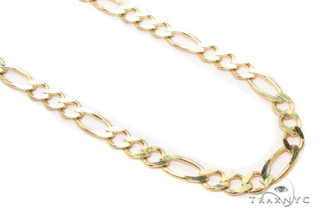 Mens 14k Solid Yellow Gold Solid Figaro Chain 20 Inches 3mm   47366 - Image 1