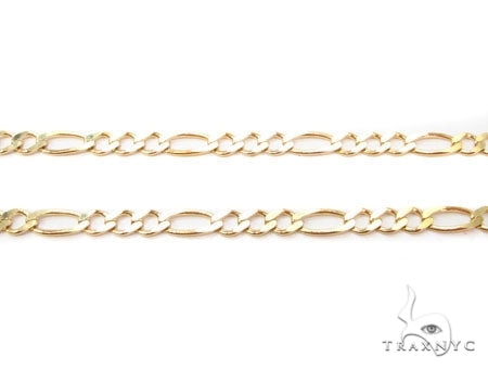 Mens 14k Solid Yellow Gold Solid Figaro Chain 20 Inches 3mm   47366 - Image 2