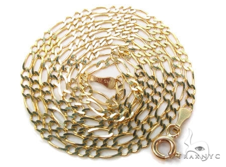 Mens 14k Solid Yellow Gold Solid Figaro Chain 20 Inches 3mm   47366 - Image 5