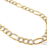 Mens 14k Solid Yellow Gold Diamond Cut Figaro Link Chain 24 Inches 7mm   47353 - Image 1
