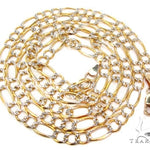 Mens 14k Solid Yellow Gold Diamond Cut  Figaro Link Chain 26 Inches 7mm   47354 - Image 5