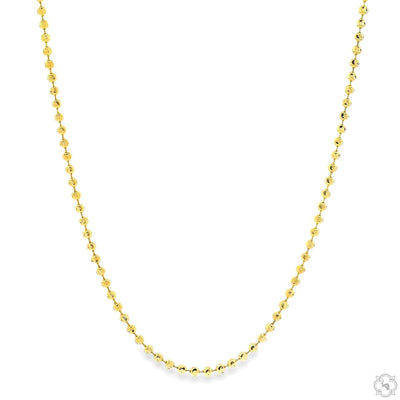 Mens 14k Solid Yellow Gold Moon Cut Chain 26 Inches 1.9mm   48494 - Image 1