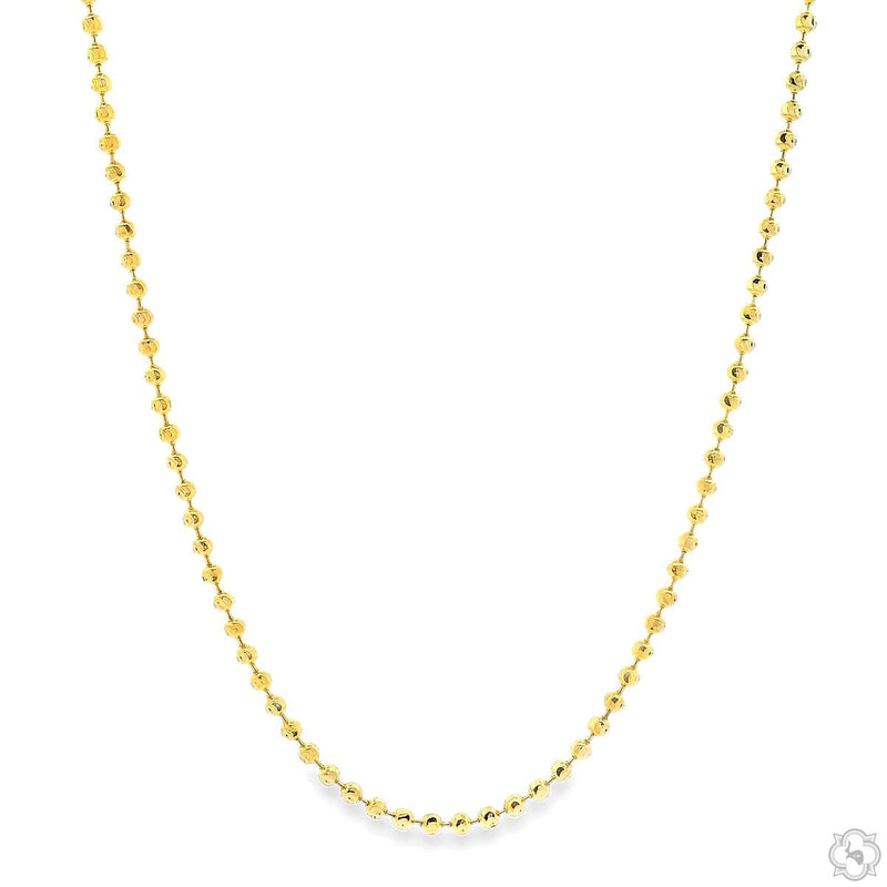 Mens 14k Solid Yellow Gold Moon Cut Chain 26 Inches 1.9mm   48494 - Image 1