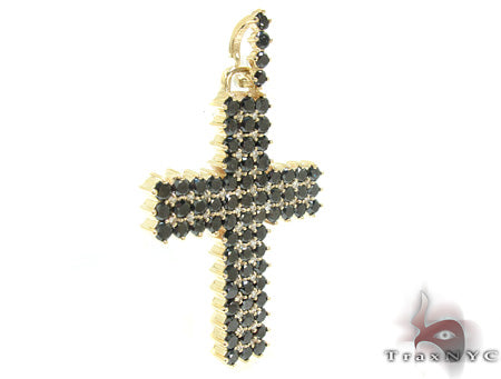 Mens Black Diamond Cross Crucifix 21881 - Image 2