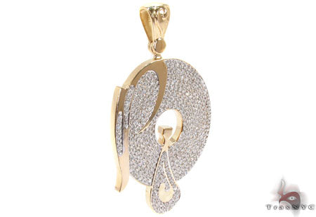 Mens Diamond Custom P Pendant 30990 - Image 2