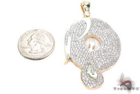 Mens Diamond Custom P Pendant 30990 - Image 5