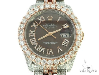 Mens Diamond DateJust 36mm Rolex Watch 65741 - Image 1